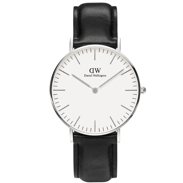 Daniel Wellington Classic Sheffield White/Black Leather Strap Women's Watch