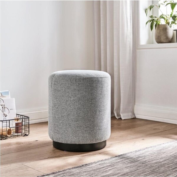 Grey Fabric Bedroom Makeup Stool for Vanity Table