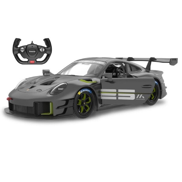 RASTAR Licensed Porsche 911 GT2 RS 25 Clubsport RC - Grey Remote Control Race Car with Lights and Openable Door