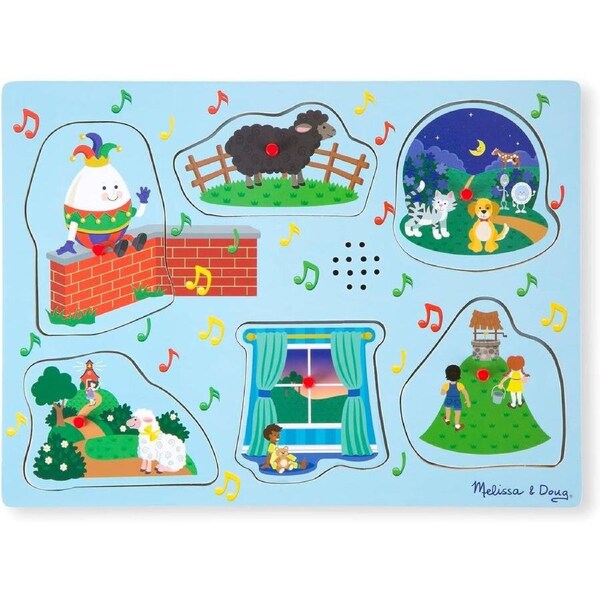 Melissa & Doug Nursery Rhymes Sound Puzzle - 6 PIeces - Blue