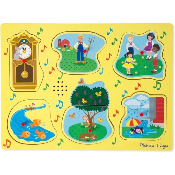 Melissa & Doug Nursery Rhymes Sound Puzzle - 6 Pieces - Yellow