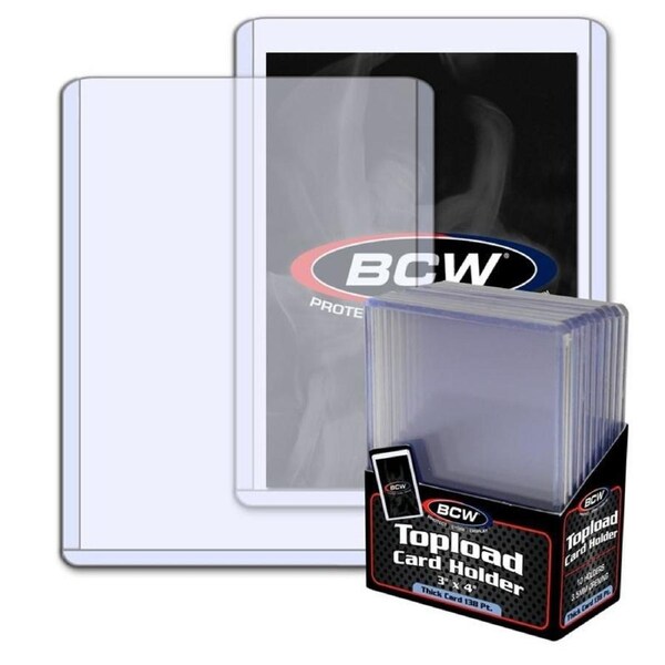 BCW - 138 Pt Thick Toploader Card Holder 10-Pieces 3 inch x 4 inch Size - Clear