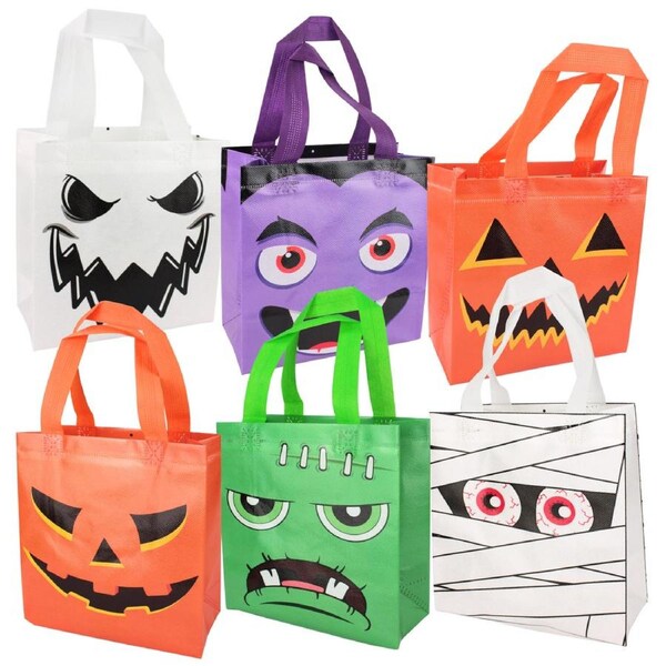 Halloween Character Party Tote Bags (Pack of 12)