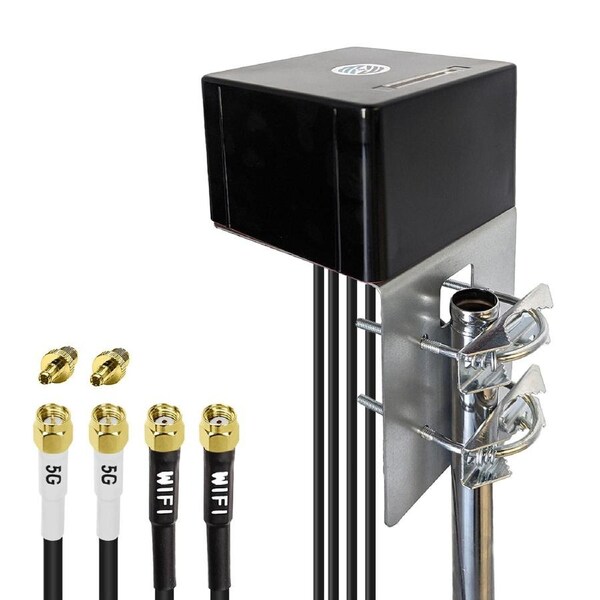 Cellular 5G 4G LTE Antenna 2x2 MIMO & WiFi 7 2x2 MIMO 600-8000 MHz L Plate included