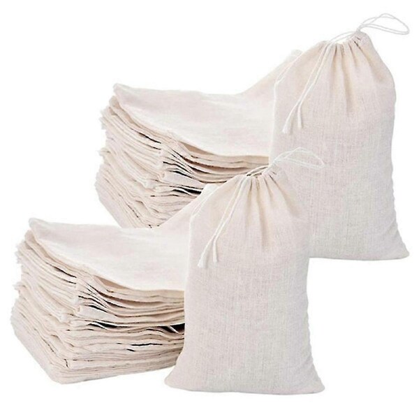 50 pack cotton muslin bags for tea jewelry wedding party (4x6 inches)