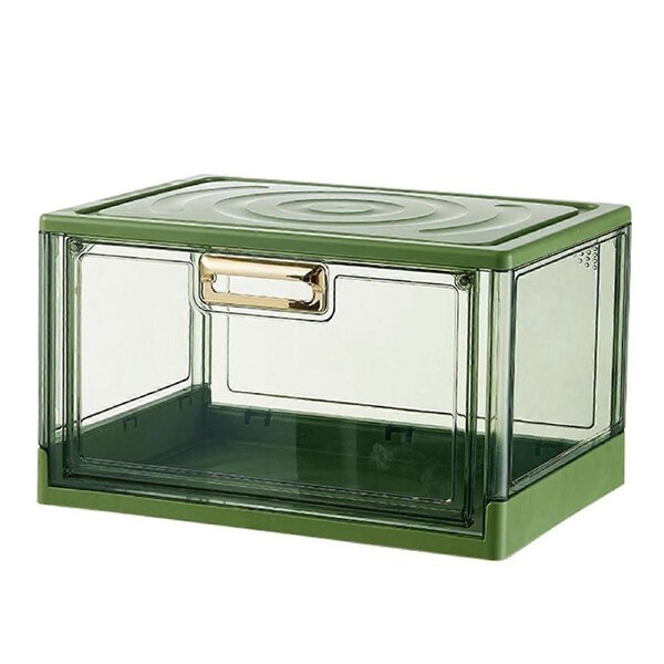 Desktop Cup Storage Box Stackable Dustproof Water Cup Storage Box Home Coffee Glass Holder with Lid Green Ordinary 38x27.5x22.6cm/15.0x10.8x8.9in