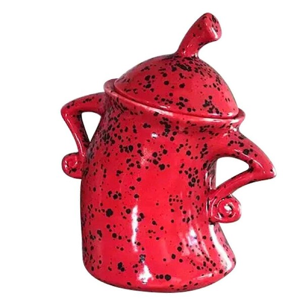 Canister with Attitude Drop Resistant PVC Durability Food Canisters with Lids Desktop Cup Ornament for Halloween Red