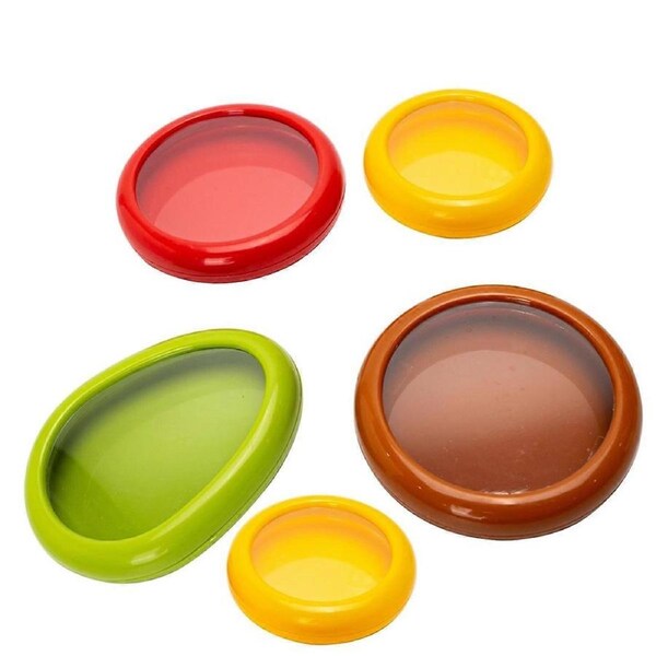 5 Pieces Set Avocado Saver, Onion Silicone Storage, Half Cut Fruit Containers - Reusable Kitchen Gad