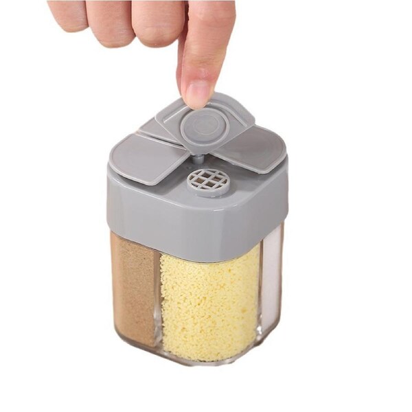 4 In 1 Spice Salt Pepper Shaker Black Seasoning Jar Jar Pepper Shaker Bbq Condiment Kitchen Gadget T