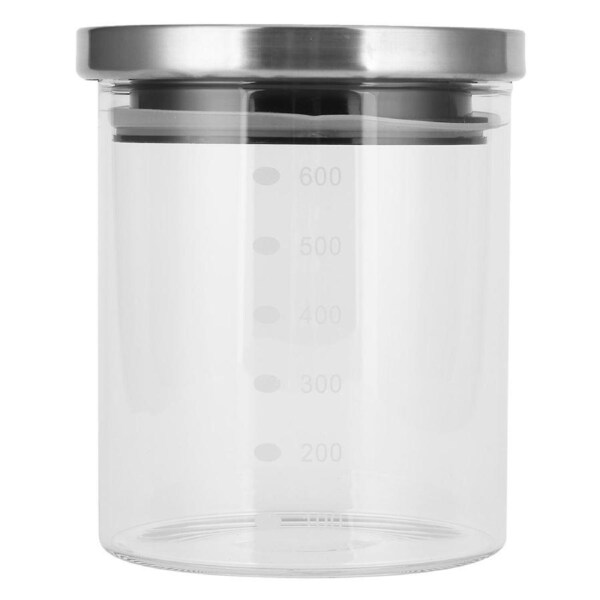 Food Storage Container with Stainless Steel Lid and Graduation Line Kitchen Sealed Jar for Home