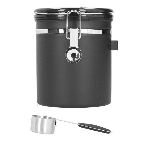 1.5L 304 Stainless Steel Coffee Beans Tea Canister Sealed Food Storage Container with Spoon