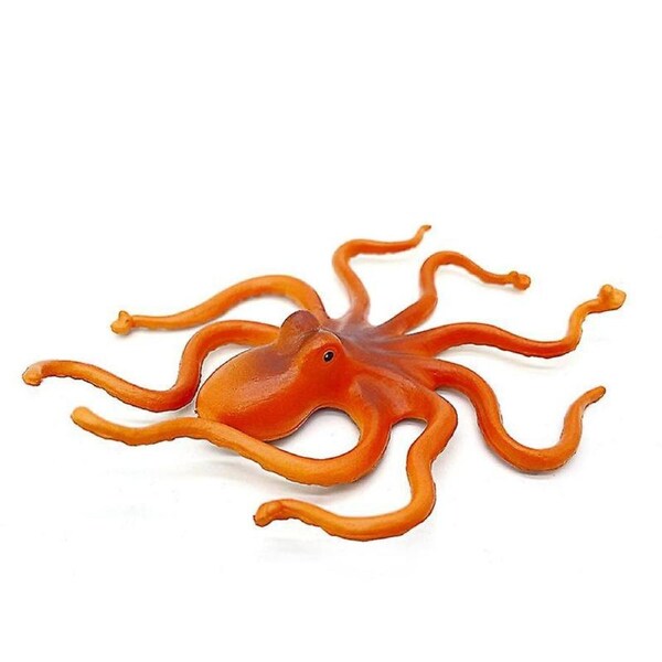 Octopus Toy - Orange Plastic, 1 Piece Set, 12.2 x 8 x 1.6cm