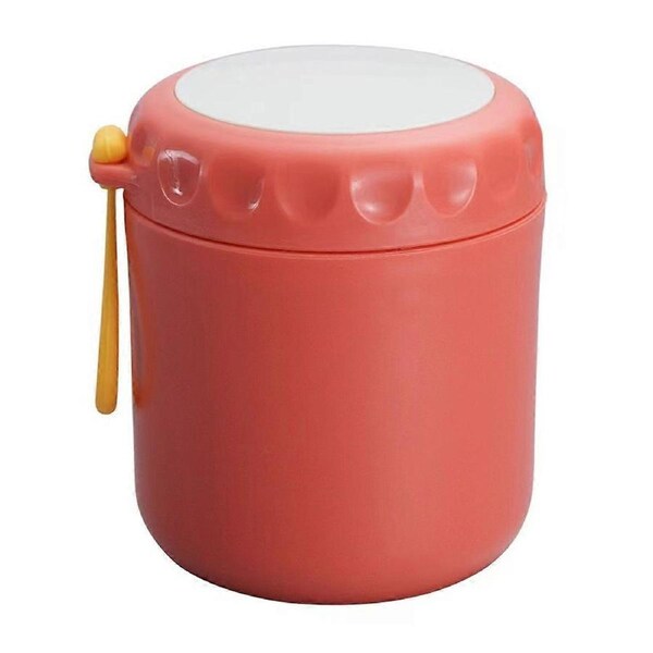 PP Plastic Red Thermal Insulated Food Jar Good Sealing Leakproof Food Grade Material Stainless Steel Soup Cup for Home Office School