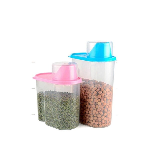 Food Storage Container Cereal Grain Storage Box PP Multifunctional Airtight Dry Food Container Box for Home Kitchen1.9L Single Pink