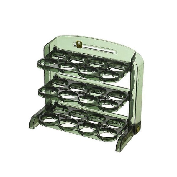 Foldable Egg Storage Container Simple 3 Layers Egg Protection Plastic Egg Tray Container Organizer for Home Kitchen,Transparent Green