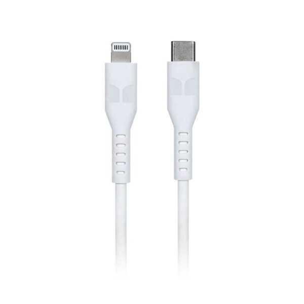 Monster Lightning to USB-C Thermo Plastic Elastometer Cable - White 1.2m