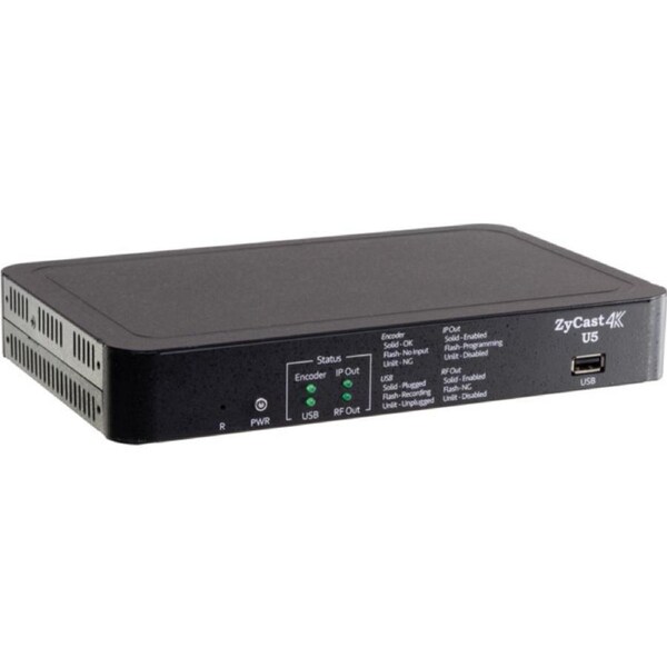 ZyCast U5 Single Channel 4K HEVC Modulator and IP Streamer SRT Streaming Recorder RTSP UDP RTP Multicast