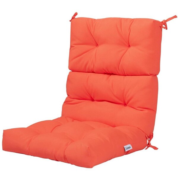 Giantex High Back Chair Cushion Patio Seat Pads w/Rope Belts Thickened Polyester Cushion Orange