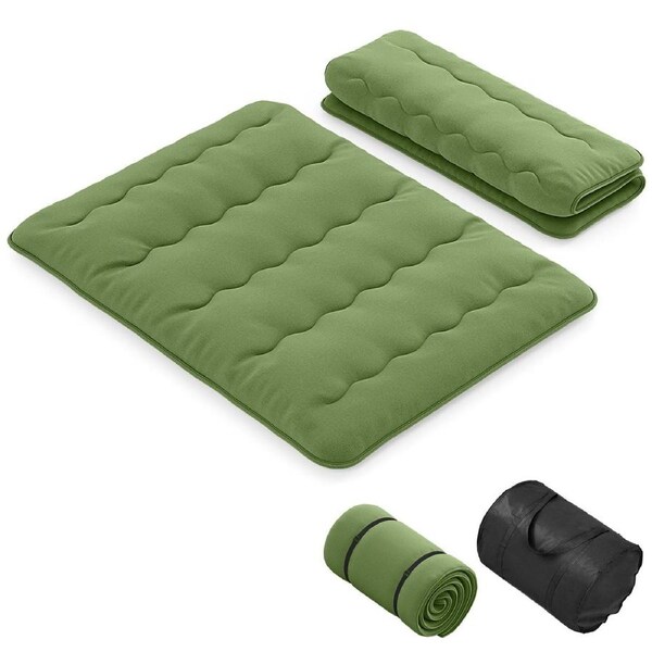 Giantex Queen Size Floor Mattress Foldable Tatami Mat w/Carry Bag Portable Sleeping Pad Green