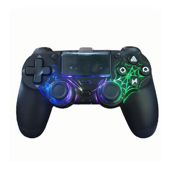 Catzon Wireless Game Controller with RGB Light Black Crack Custom Design For PS4-BS