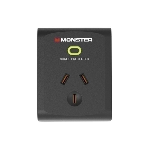 Monster Single Socket Surge Protector - Black