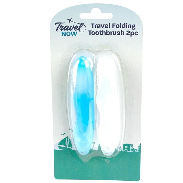 Travel Now Folding Toothbrush Set of 2 Compact Travel Essentials