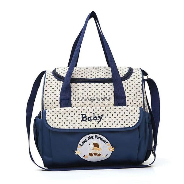 Blue Diaper Bag for Babies by Baby & Me Stylish Spacious Travel Nappy Tote