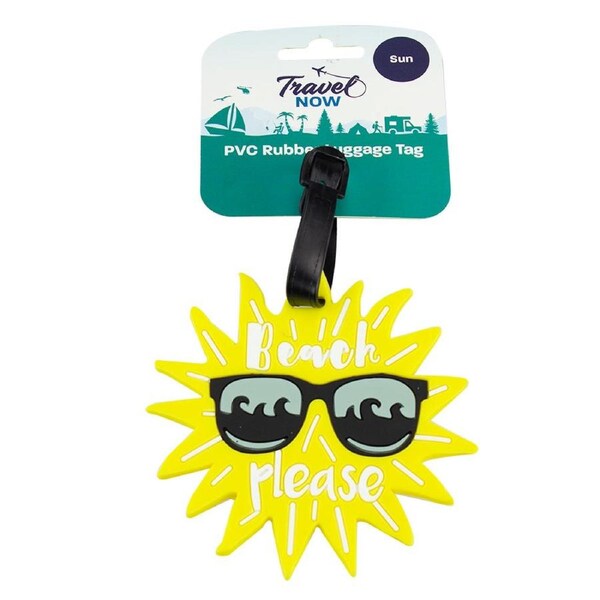 Travel Now Sun PVC Luggage Tag Beach Please Rubber Bag ID Tag