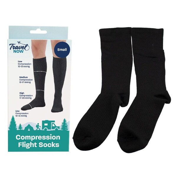 Travel Now Compression Flight Socks Small 10 to 13 mmHg Circulation Support