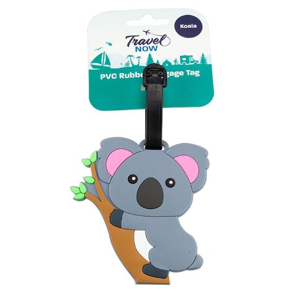 Travel Now Koala PVC Luggage Tag Cute Rubber Bag ID Label for Travel