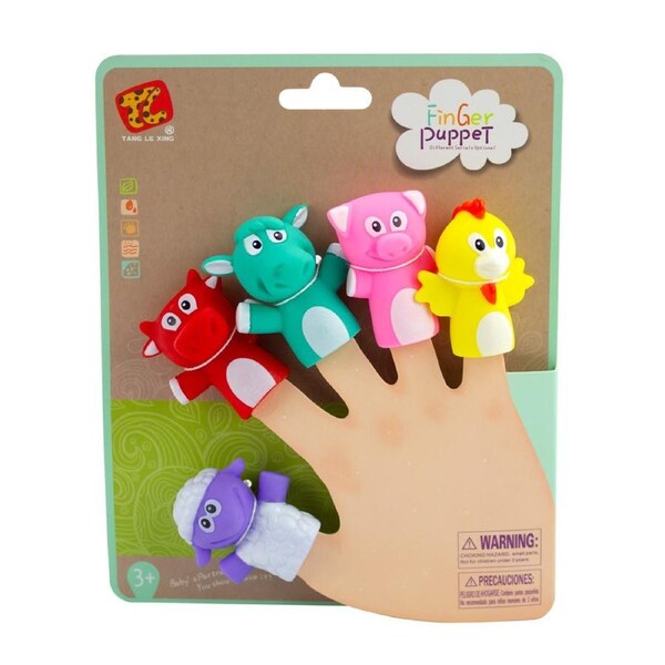 Farm Animal Finger Puppets 5 Piece Set for Baby Play and Early Learning