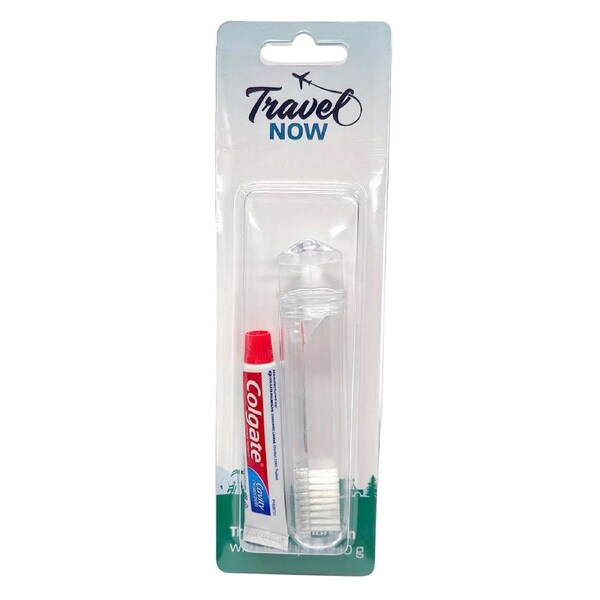 Travel Now Toothbrush & 10g Colgate Toothpaste Set Travel Dental Pack