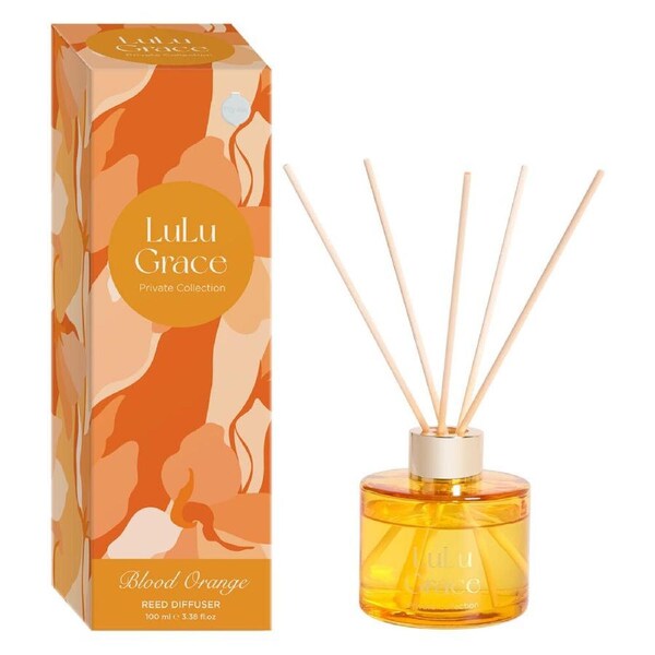 Lulu Grace Blood Orange Reed Diffuser 100ml Luxury Gift Box Collection