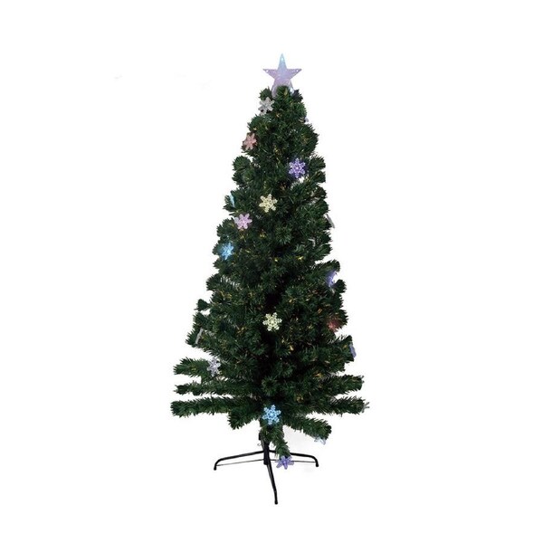 1.8m Artificial Christmas Tree w/ Fibre Optics & Multicolour LED Lights Xmas