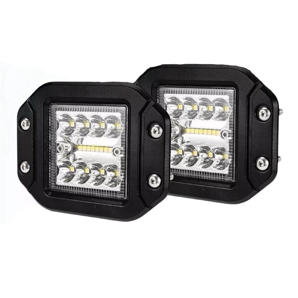2x 5inch Osram Flush Mount Square LED Work Light 4x4 Reverse Lamp