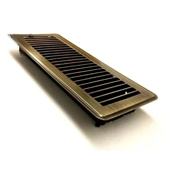 Antique Brass Metal Louvered Floor Vent Cover Ducted Heating 100x300