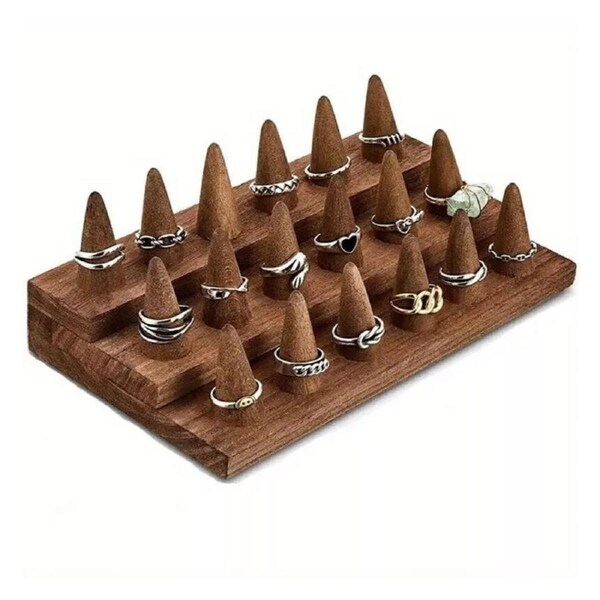 Wooden Jewellery Display Stand Ring Holder Rack for Ring Organization Storage