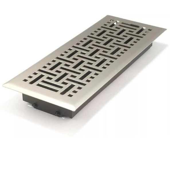 Satin Nickel Wicker Metal Ducted Heating Floor Vent 100x300mm