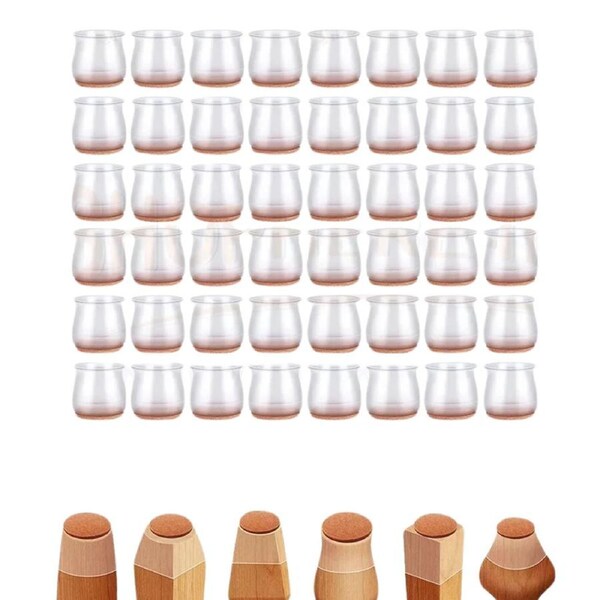 48x Silicone Chair Leg Caps Feet Pads Floor Protector Furniture Table Feet Cover