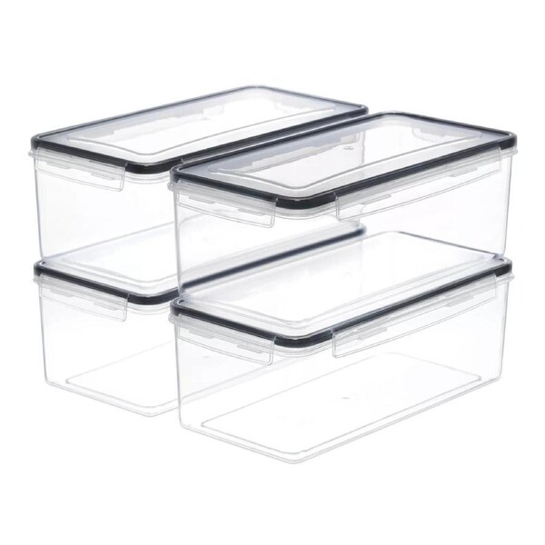 4pcs Food Storage Containers Kitchen Dry Food Pantry Organiser Airtight Lids