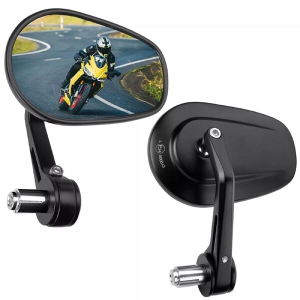 Pair Of Rear View Mirrors 360 Rotating Handlebar Mirror For Motorcycle Scooter