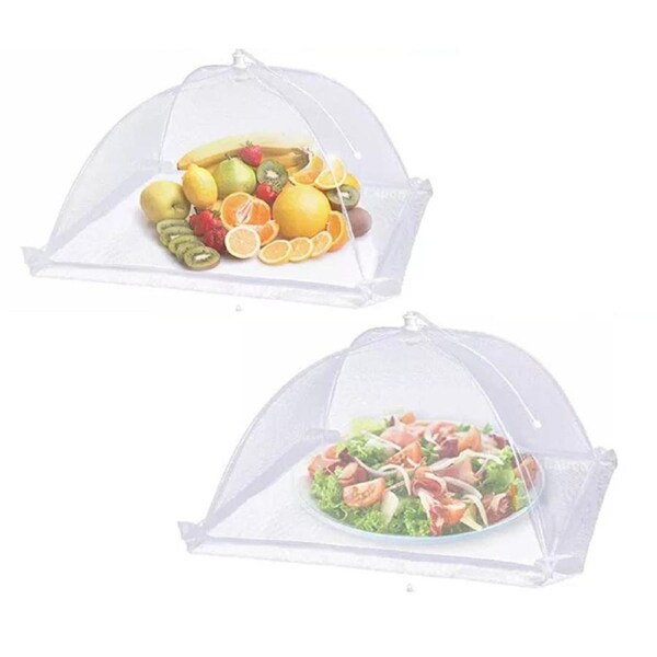 2pcs BBQ Food Cover Collapsible Food Cover Pop Up Mesh Fly Net Kitchen Party 43CM