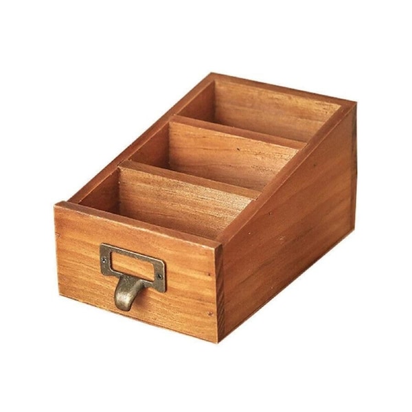 Multi-Level Wooden Desktop Organizer Storage Rack Pen Pencil Holder Home Office