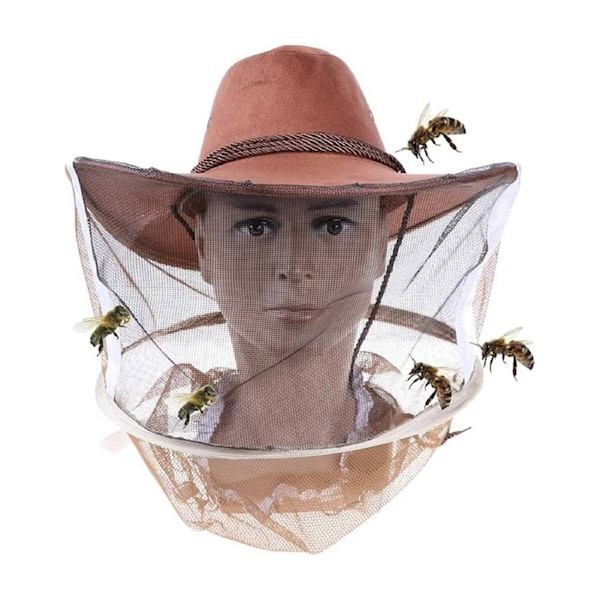 Beekeeping Hat with Face Veil Breathable Insect Protection Net Buckle Design