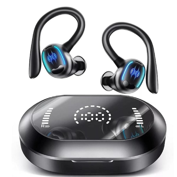 Wireless Headphones Bluetooth 5.3 Earphones Sports Gym Ear Hooks Headset