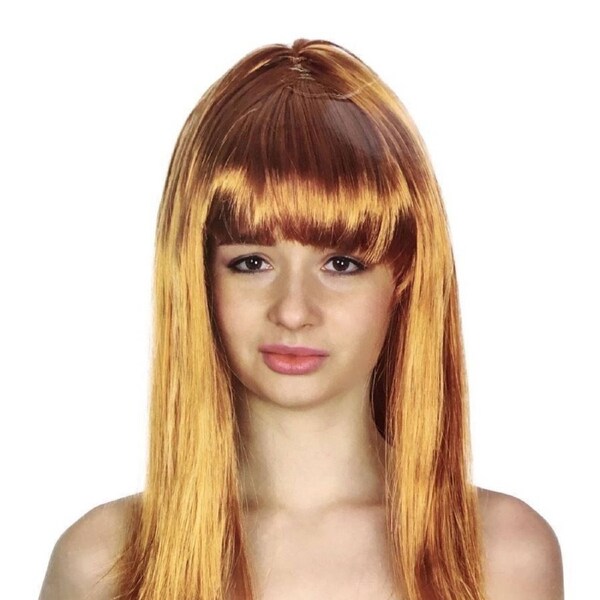 Long Golden Brown Straight Costume Wig – 70cm