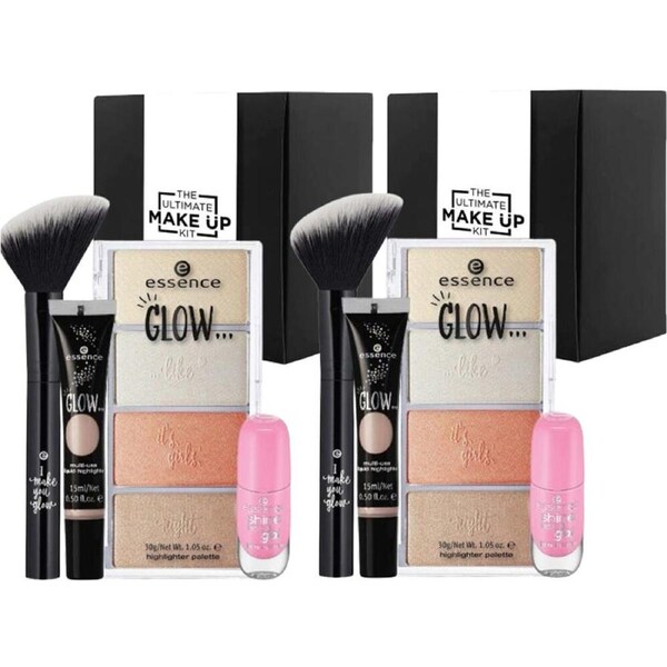 The Ultimate Make Up Kit Glimmer Edition for Face Highlights and Nails Essence 2x 1 Kit