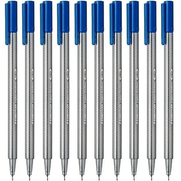 Staedtler 334 Triplus Fibre Tip Pen 0.3mm Blue Box 10