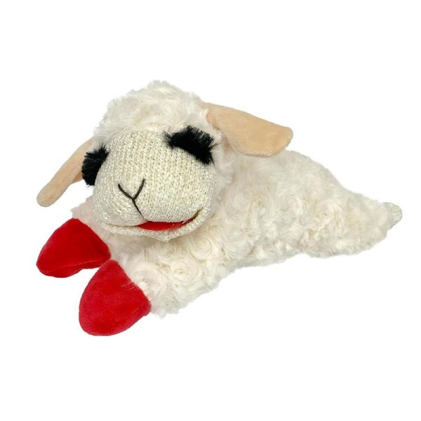 Lamb Shape Dog Toy Soft Plush Chew Toy for Puppy Small Dogs Squeaky Play Pet