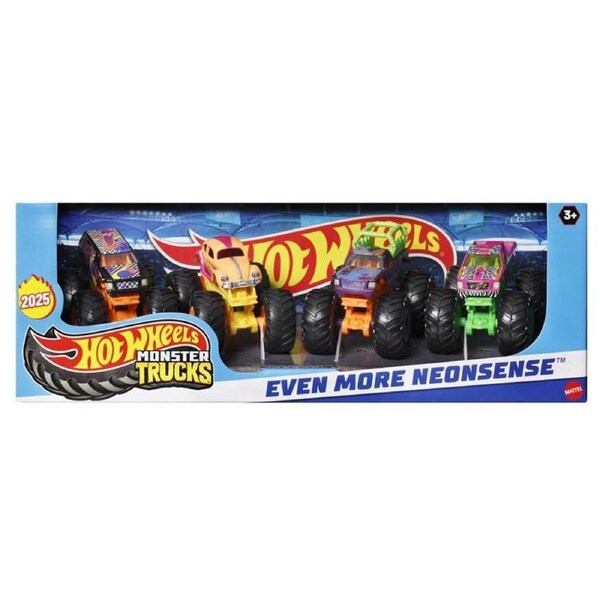 Hot Wheels Monster Trucks Even More Neonsense 4-Pack